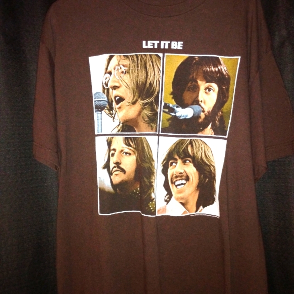 The Beatles "Let It Be" Brown  Graphic T-Shirt